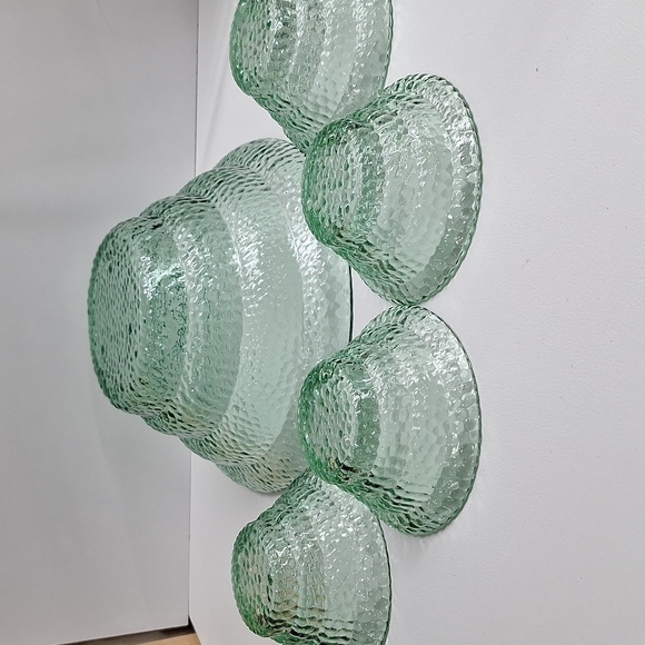 #AAO Salad bowl & 4 small salad bowls, thick glass with textured outside bubbles - Picture 4 of 4